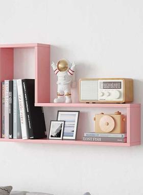 动AFY多功能悬浮墙上置物架木质客浮厅架浴室储物架厨房壁挂式隔