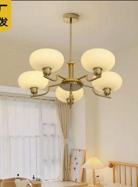法式7718包餐斯客厅吊灯中古vintge复古奶a油风吊豪灯北欧厅主卧