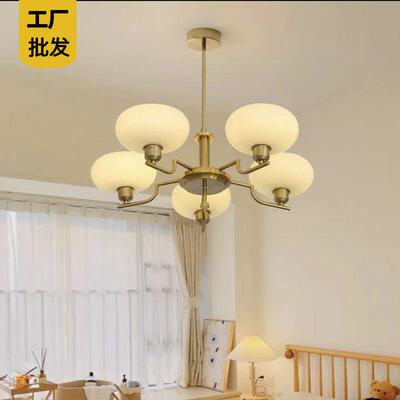 法式7718包餐斯客厅吊灯中古vintge复古奶a油风吊豪灯北欧厅主卧