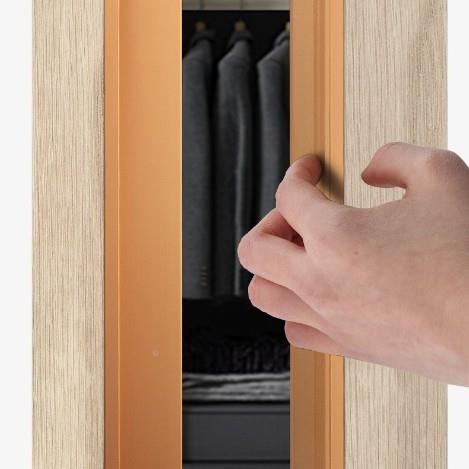 加免开槽衣子CHO母柜门隐形拉手极简直通门顶铝合金橱柜抽屉长把