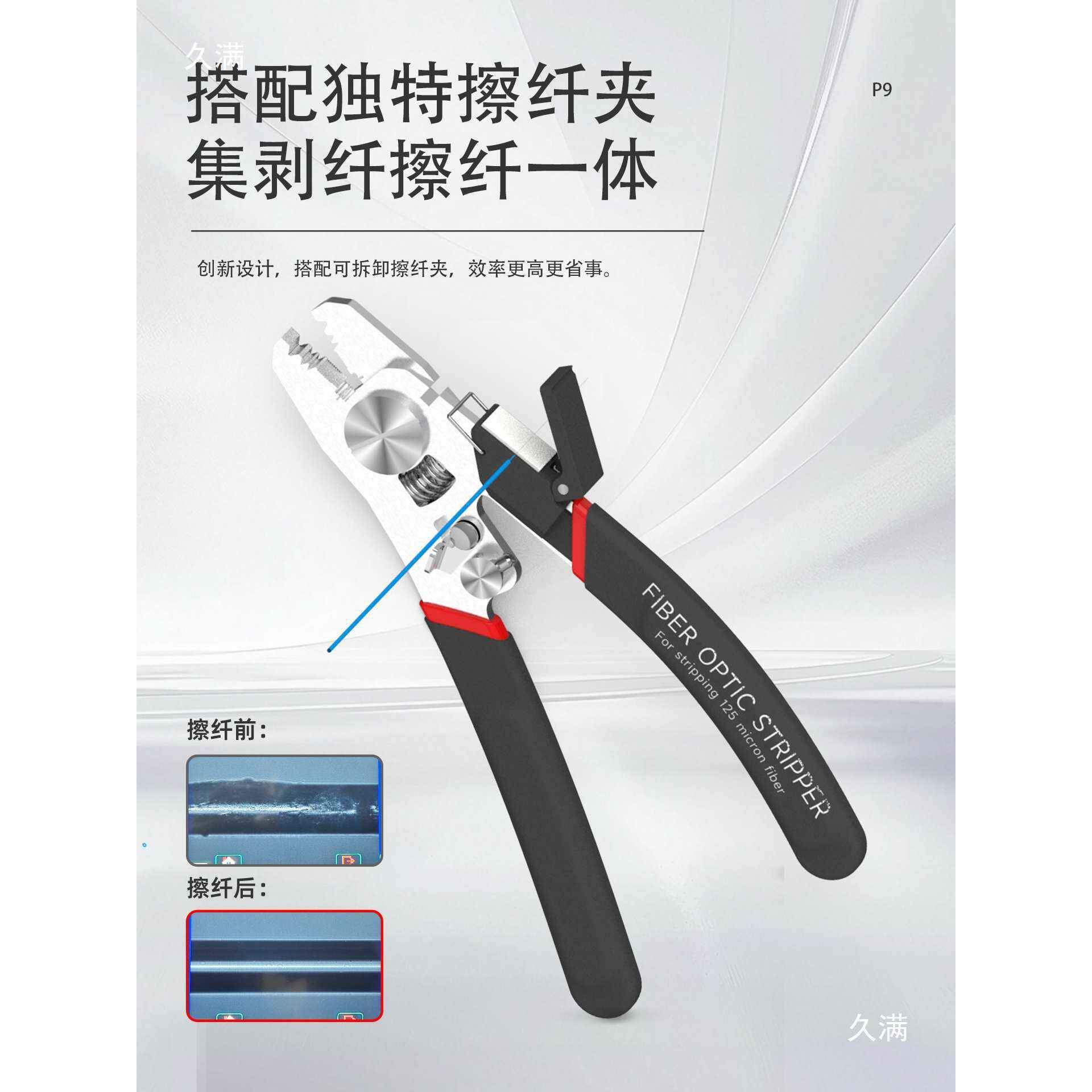 奢锐P口9P6/勒P7一/P8擦纤剥纤体五米钳多功能光纤剥线钳光HPM纤