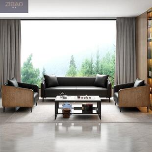 办沙发茶几组合简约商务位现代无品牌/休闲区接沙待公会客三人办