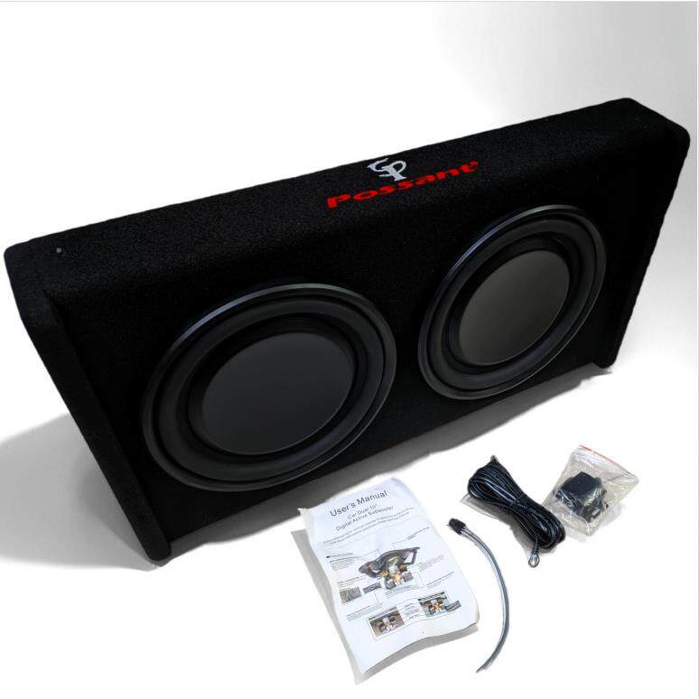 新款10寸双喇叭汽车音响12V车载重低音炮大功率D类数字功放有源无