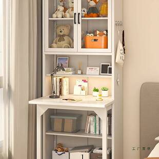 钢制折叠书桌书柜一体卧室电脑写字桌儿童学生学习书柜小户型书架