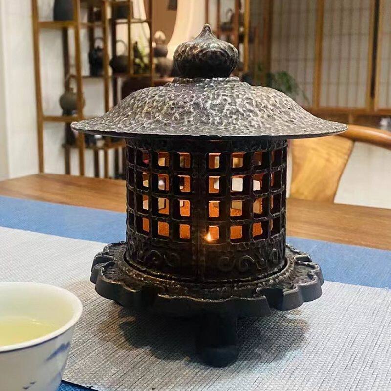 铸铁烛台铁艺宫灯仿古装饰道具摆件怀旧复古雪见灯茶室庭院宫廷灯