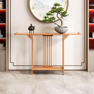 新中式大堂玄关台禅意门厅玄关桌简约客厅条案端景台玄关柜窄款