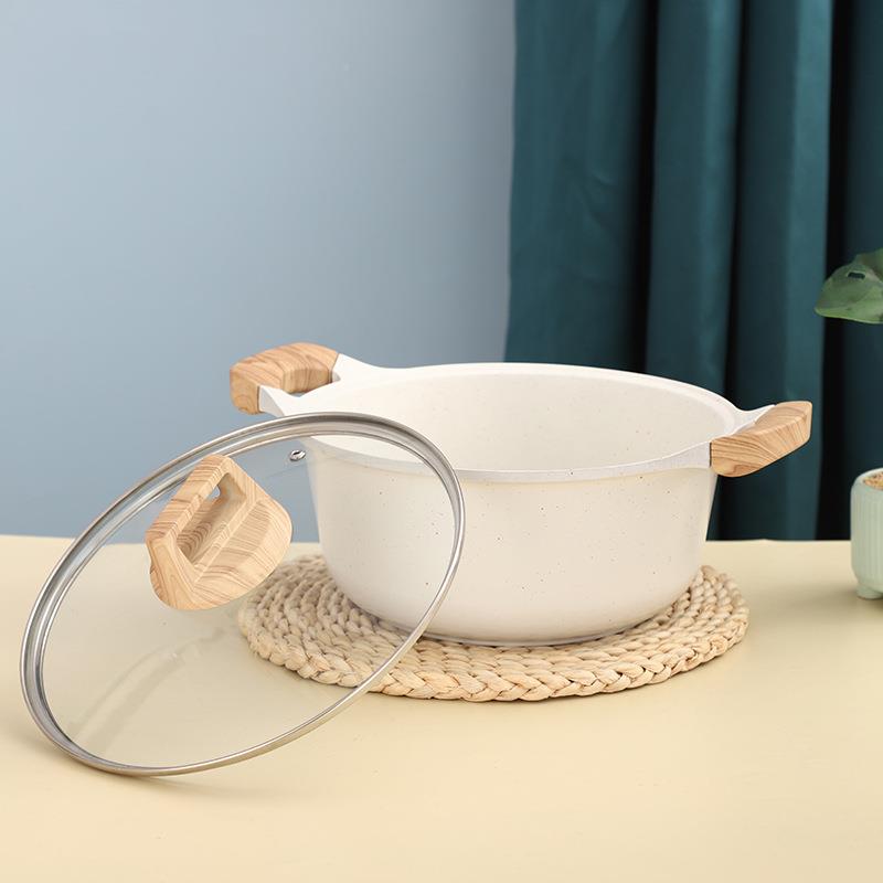 新款家汤锅炉厨房不用粘锅麦饭石SC-391汤锅电焖锅炒菜锅磁厂家