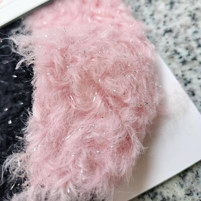 绒银丝丝仿羊绒面料新款夹银毛料料服装闪光银丝亮丝仿羊FIB绒布