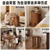 实木凳带轮叠乐291圆子叠用可叠放边几矮凳子吃饭新中式 家餐桌凳