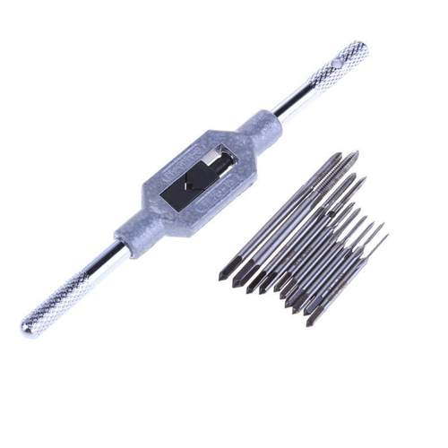 11PC迷你丝锥DIY修表具手用高速钢丝攻工套装70801锥组套M丝1-M.3