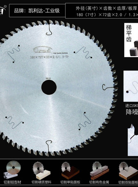 锐士crade梯平齿工业级木工切割片免漆板专用超薄圆锯片7寸4寸8寸