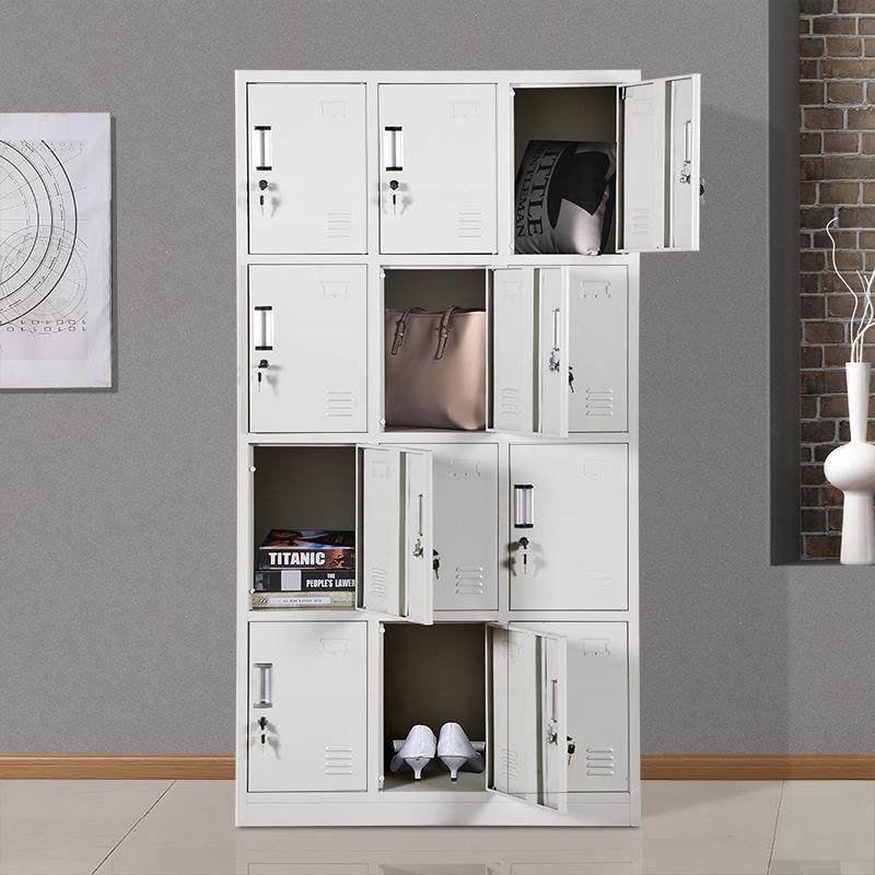 钢制12十二门衣柜皮更柜带锁室员工浴储物铁柜家ZH0029用宿舍存包