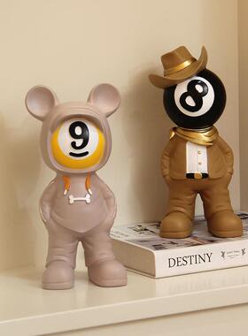 黑八球厅俱乐部玄关装饰九品创件意摆号台L-020球小子桌台球馆开