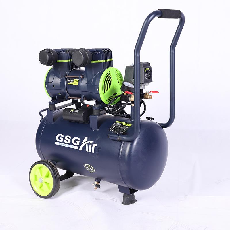 沪松空压机缩静压音L无油空气压机16/80W-30木工喷漆钉枪气泵空机