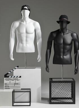 男半身模特人台黑假人体模身型男装白店76828服店道具全模特装展