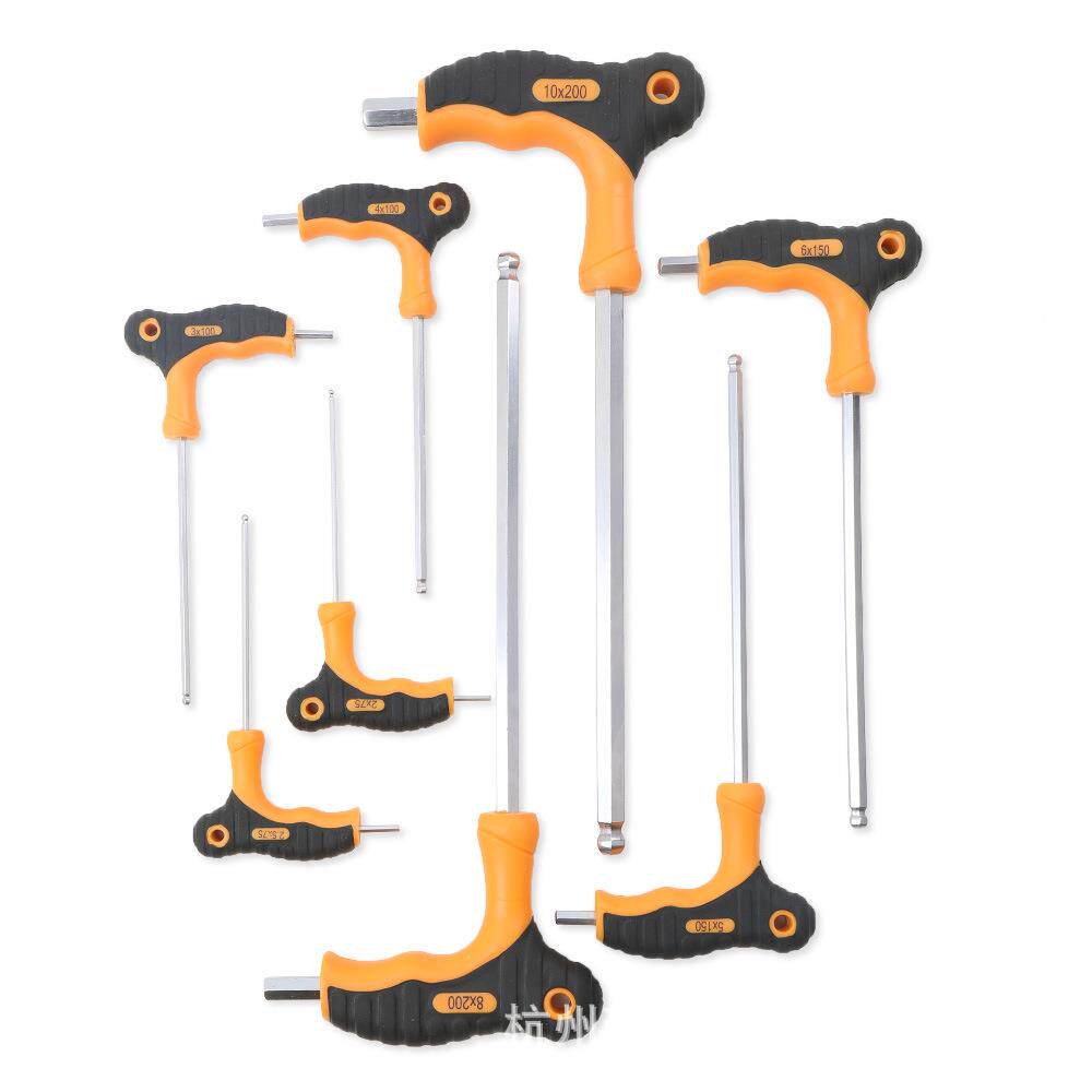 拐杖柄球T型球头内六角扳手H2-H1682六0角平头扳手螺丝头刀拐杖