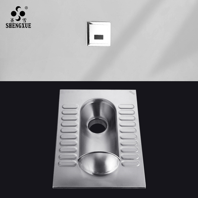 圣雪 304不锈钢m蹲便器防臭公共厕所大便池蹲坑式水箱套装四周冲