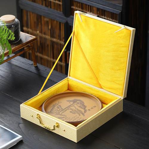 陶瓷挂盘子锦方盒砚台茶盘扇子礼UIF品盒正形相框承纳收壶盒空盒