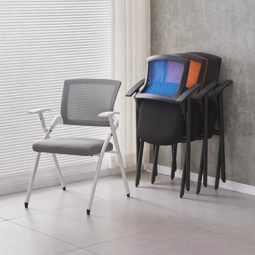 培训一体椅子会议室辅导班学生折叠椅记者椅培训椅带写字板折叠桌