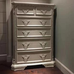 北美黑胡桃木五斗柜卧室收纳柜北欧全实木客厅立柜沙发边柜抽屉柜