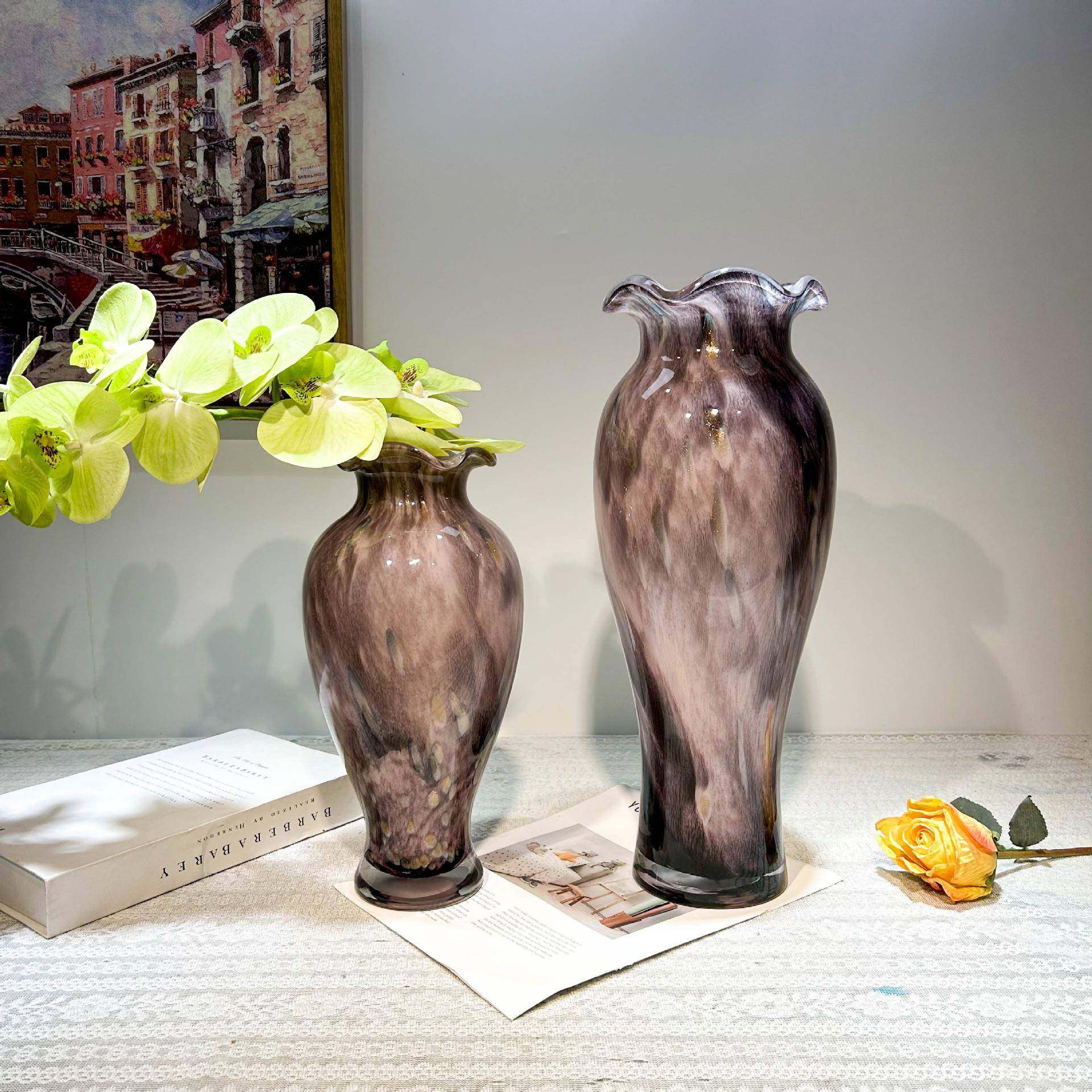 中古紫色花边口琉璃花瓶样板间客厅电视柜餐桌玄关插花摆件装饰品,机械设备,其他机械设备,淘宝优惠券,粉丝福利购,淘宝优惠卷