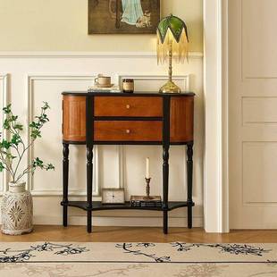 百慕达波奈特玄关柜法式复古实木白蜡木玄关桌入户中古风间隔柜