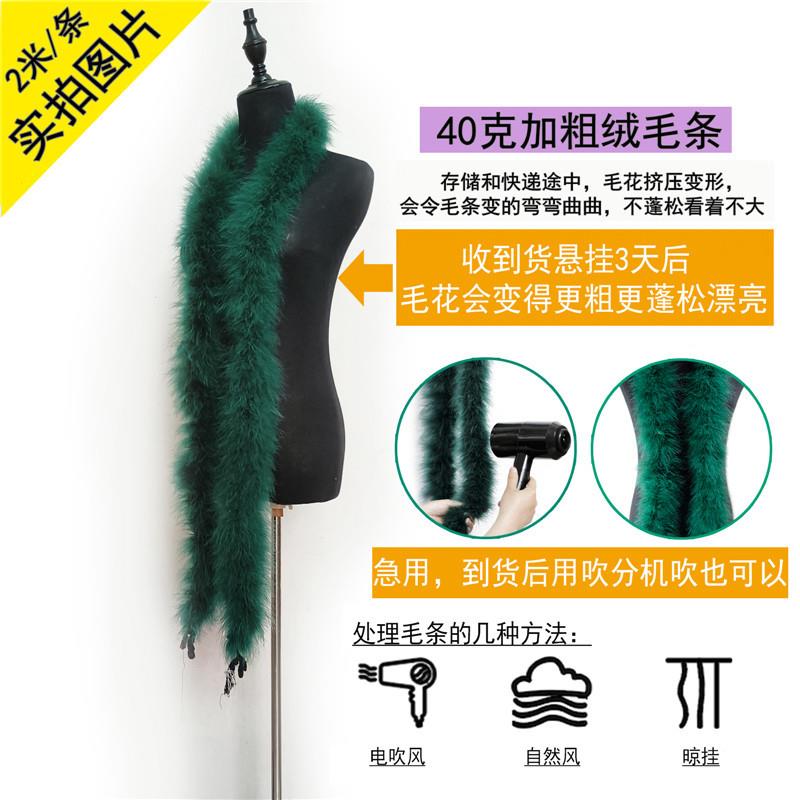 厂毛家40g全绒鸡毛羽毛条舞台表演USC服配饰装辅料加粗火密绒条