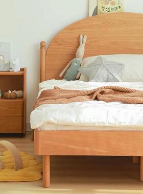 半月女儿童床实木简约男孩北欧米孩公主床1.231.5米1.无品牌/5米