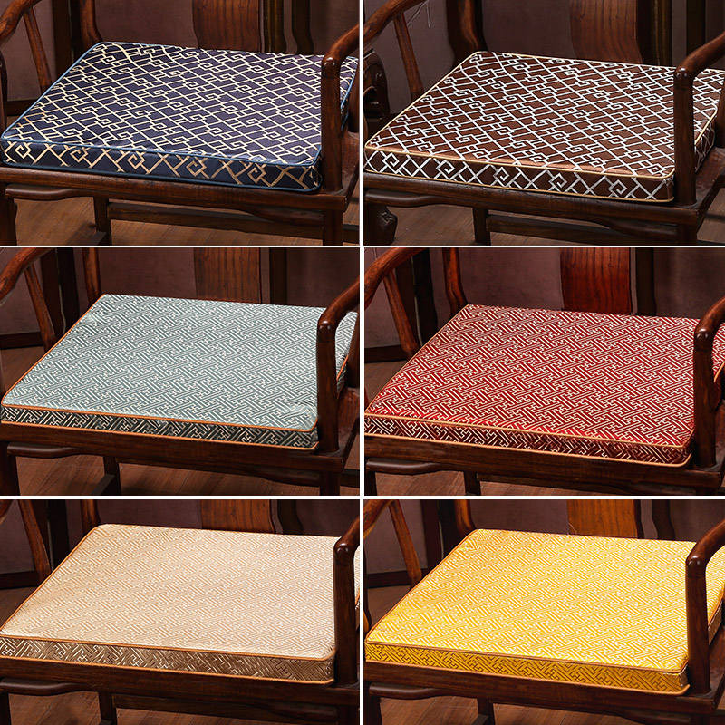 中式红木椅坐垫防滑实木餐椅垫A圈椅茶桌茶椅垫乳胶座垫海绵垫定