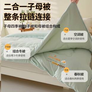 A类0250901用大豆维被纤二合一子母被春秋四季通单双人厚被芯加保