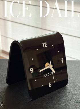 奶油风桌面客家F989S979用时钟现代意台式创座钟静音生厅床头学钟