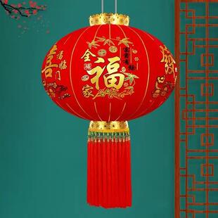 新款新年庆大春门笼绒布植绒红灯笼节喜阳台EST福字大红灯户外