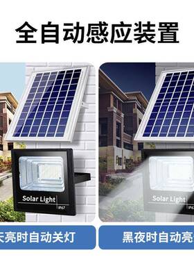 户外太用阳能功投院光灯新农村光伏MDN路灯家庭灯大率防水室外投