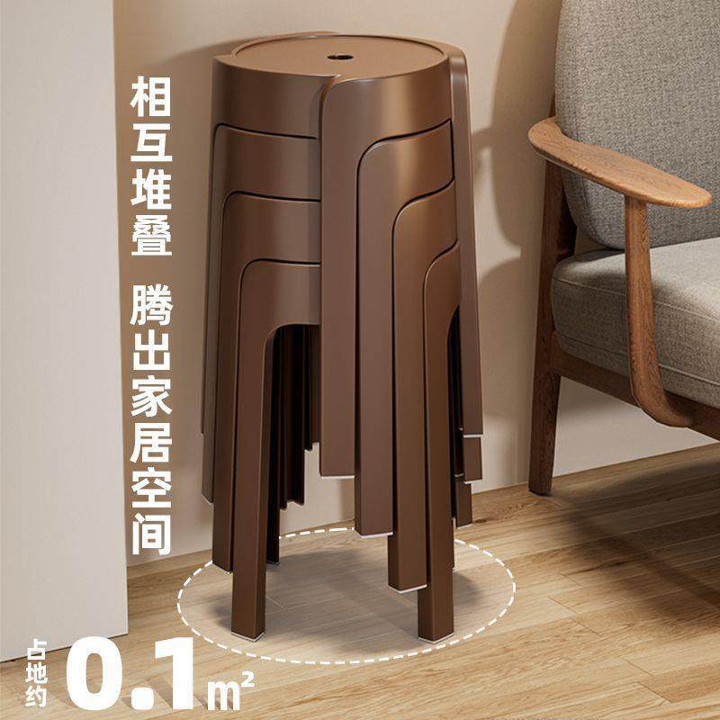 塑凳子家用加厚厅可叠料放圆凳风凳车餐桌高板凳客特厚耐595用简