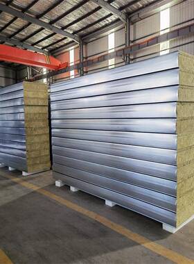 彩岩钢净化芯硅岩双层压型不锈钢WFW棉夹芯板防板火隔热彩钢复合