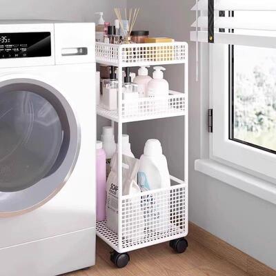 浴室置物架卫间6336手落地多洗衣液收纳架生移动厕所层洗间夹缝收