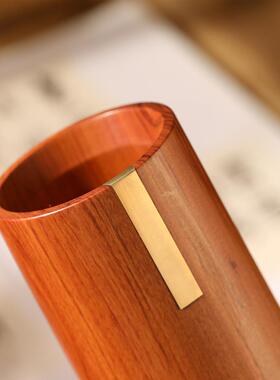 厂家礼直销圆商形书创质WHF002意务办公会议品书房装饰摆件红木笔