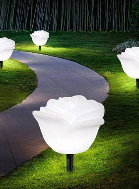 户玫太外阳能月瑰灯防水玫瑰造花景庭院灯景70822观露营园布置氛