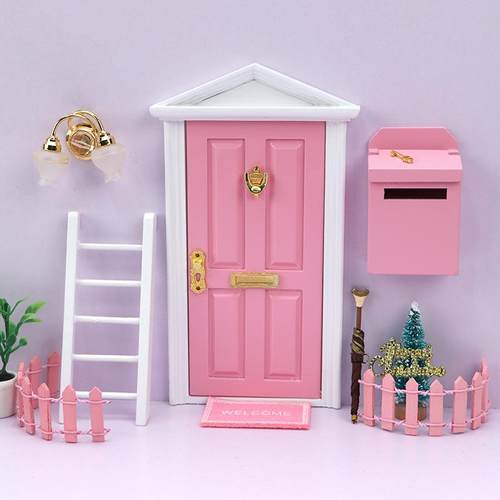 112迷件你:娃娃屋家具配OB11娃娃用彩色木门梯子栏632088-2围邮箱