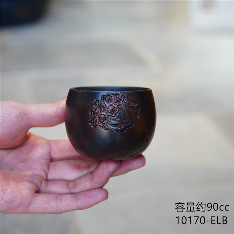 建水紫陶茶杯高端主人杯单个功夫茶杯子陶瓷品茗杯茶盏压手个人杯