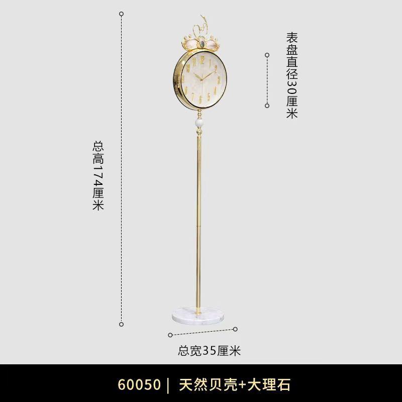 欧式北欧轻奢石英钟简约时尚家用摆件翻页钟摆式金属时钟客厅装饰