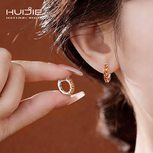 HUIJIE天然黄水晶耳环小众高级