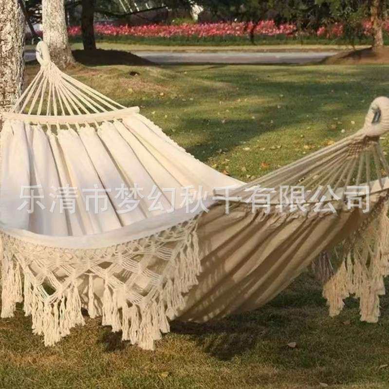 防侧翻可拆卸帆布吊床可折叠防潮双人双人享休闲露营