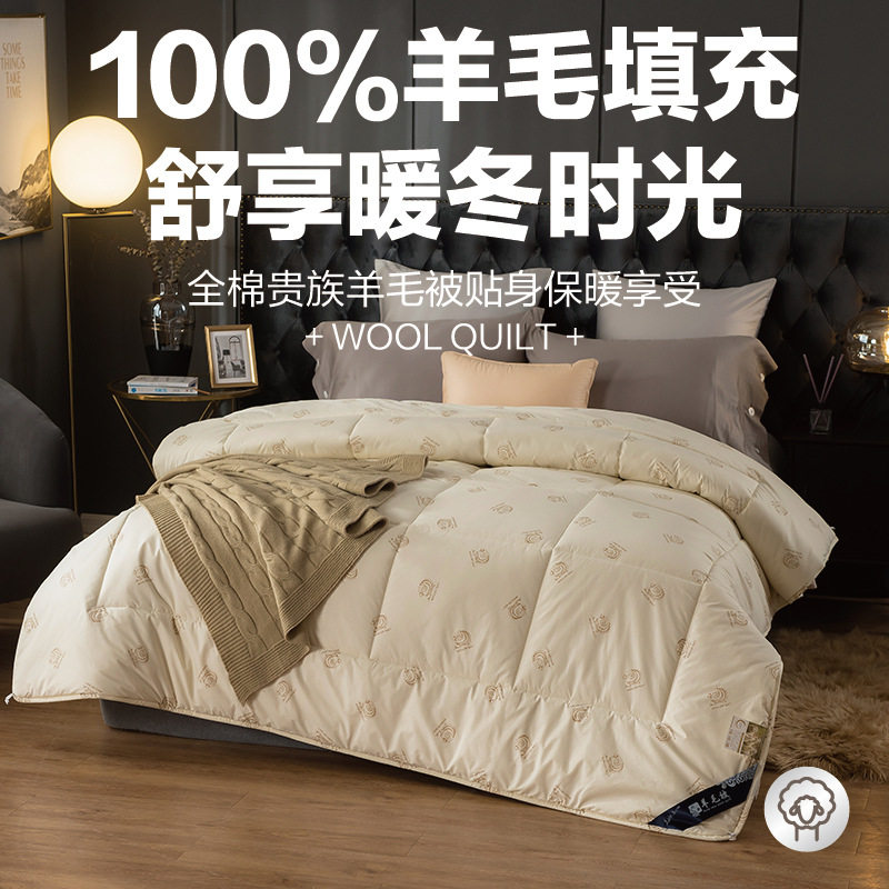 秋冬加厚全棉羊毛被酒店家用春秋季床上用品纯棉被芯被子批发冬被