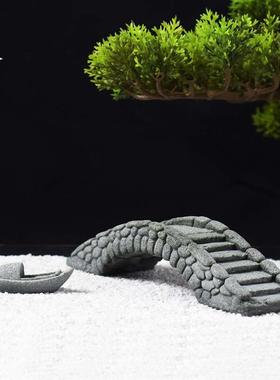 迷你石桥仿真小桥花卉盆景造景摆件微景观假山水族鱼缸流水装饰