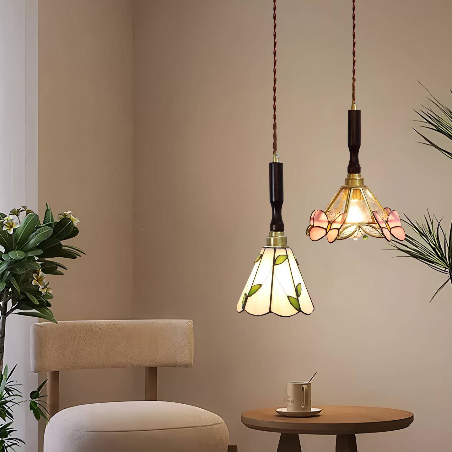 复古床头吊灯灯中山479灯具玄关氛围装饰床头中灯古玻风单头璃小