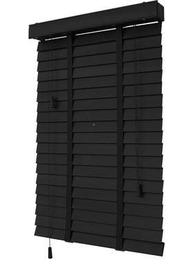 室A6L黑色实木百叶窗室帘F76MHMMJ书房厅办公卧餐厅遮阳遮光客木