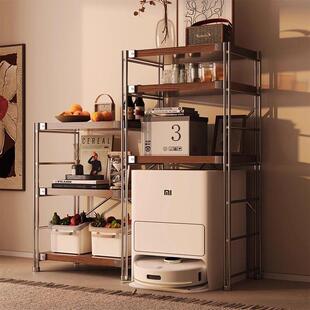 阳台房厨置物炉架多层收纳落地卧无品牌/室客厅架书家用微波日式