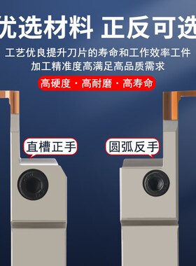 端面槽刀平d面挖槽刀圆弧槽切槽刀片RF123H2外圆槽刀7字型槽刀