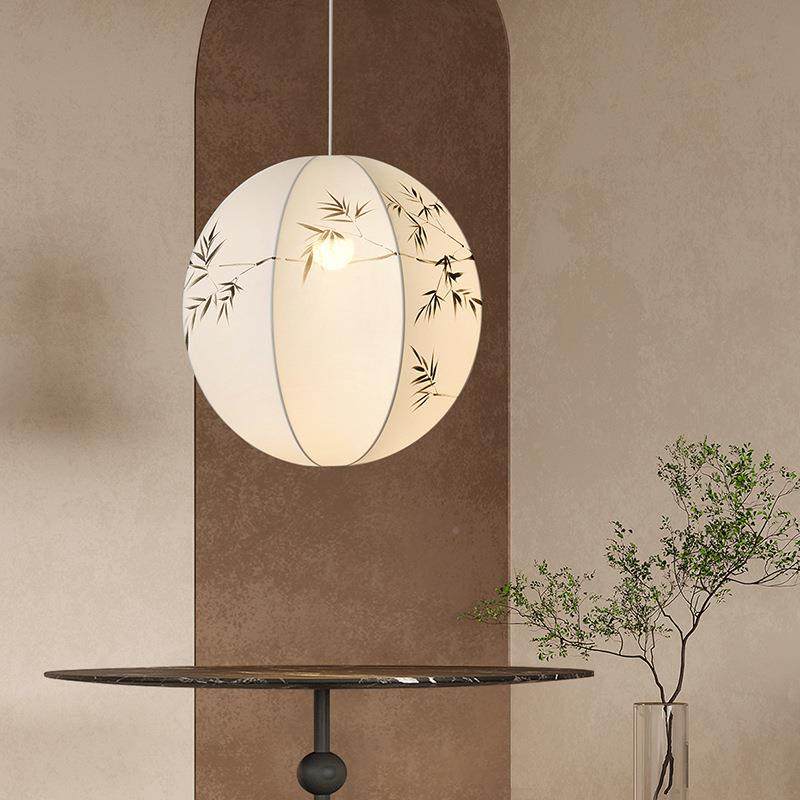 新中式餐厅茶984室禅风意布艺灯笼吊灯中古式复古卧民宿客厅室日,家装灯饰光源,智能吊灯,淘宝优惠券,粉丝福利购,淘宝优惠卷